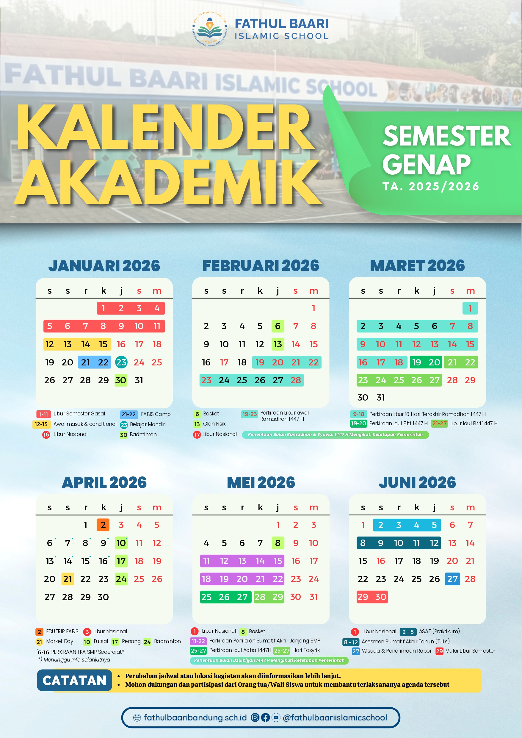 Kalender Akademik Semester Genap TA. 2025-2026